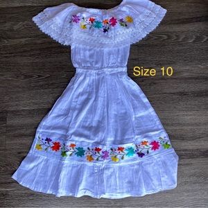 Hand Embroidered Mexican Girls Dress/ Vestido Mexicano
